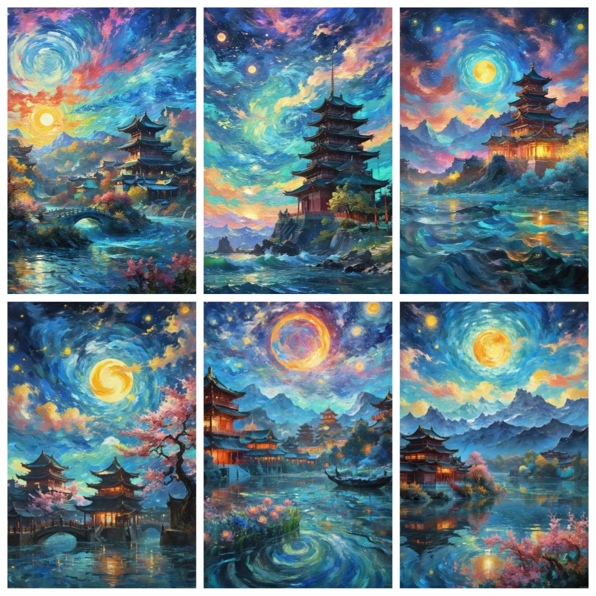 

1000 PCS Puzzles for Adults,Starry Sky Architecture Landscape Jigsaw Puzzles Educational Games Colorful Puzzles Gifts Home Decor