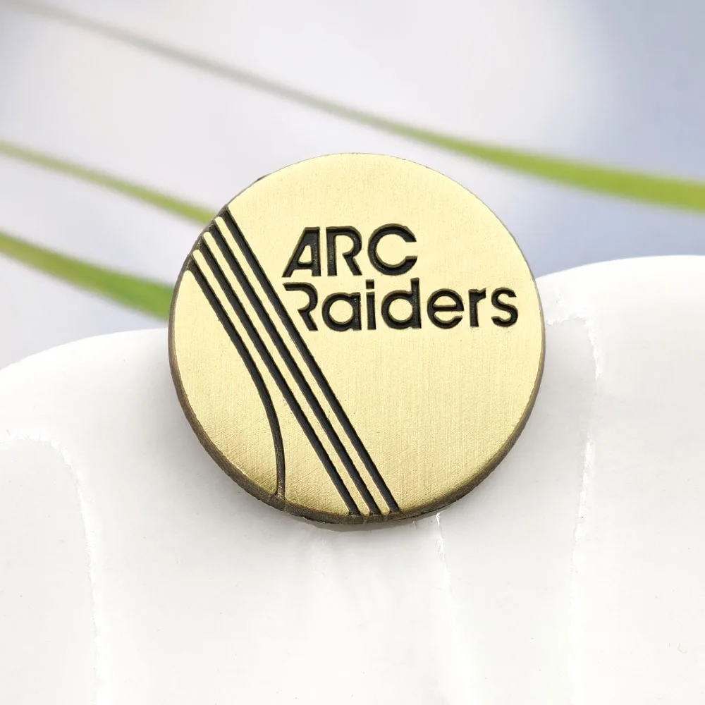 ARC Raiders Game Logo Enamel Pin Retro Golden Round Lapel Badge Brooch For Backpack Jacket Game Fans Collectible Decor Gift view 5