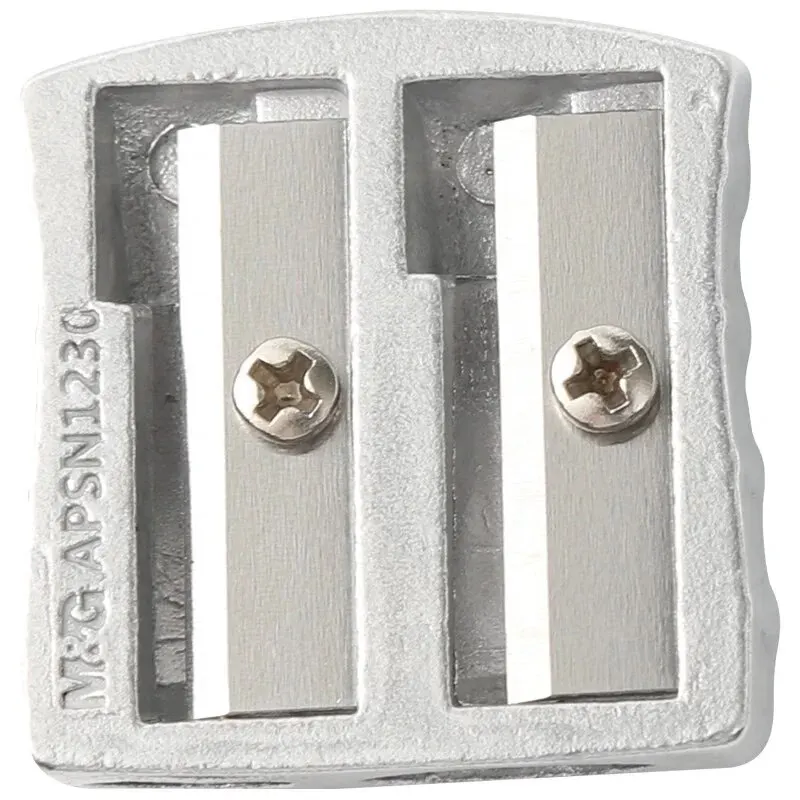 M&G Double Hole Metal Pencil Roller Coarse and Fine Pencil Knife Pencil Sharpener Rust Resistant and Durable