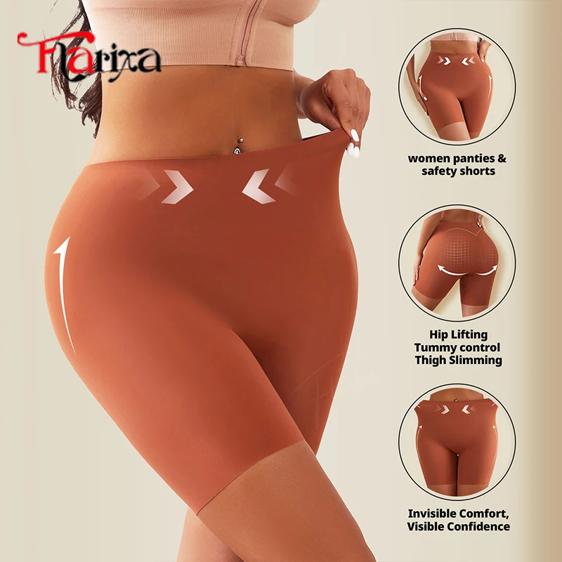 

Flarixa Anti Chafing Slip Safety Panties Women Chub Rub Shorts Cooling Fabric Ice Underwear High Waist Boxers Female Lingerie