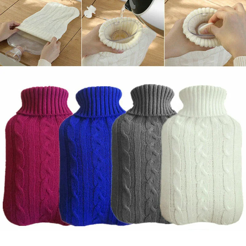 Hot Water Bag Cover 2L Large Heat Preservation Hot Water Bottle Explosion-proof Knitted Removable Home Warming Supplies