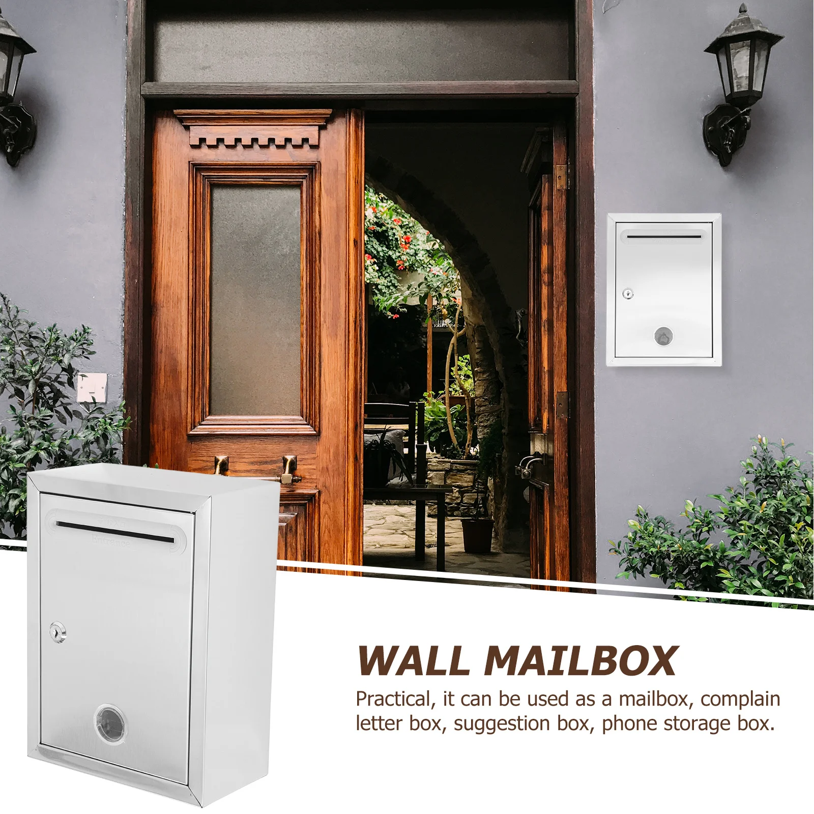 Настенный запираемый ящик из нержавеющей стали, предложение для пожертвований, почтовый ящик для голосования, безопасность, доступное хранение для голосования в общении