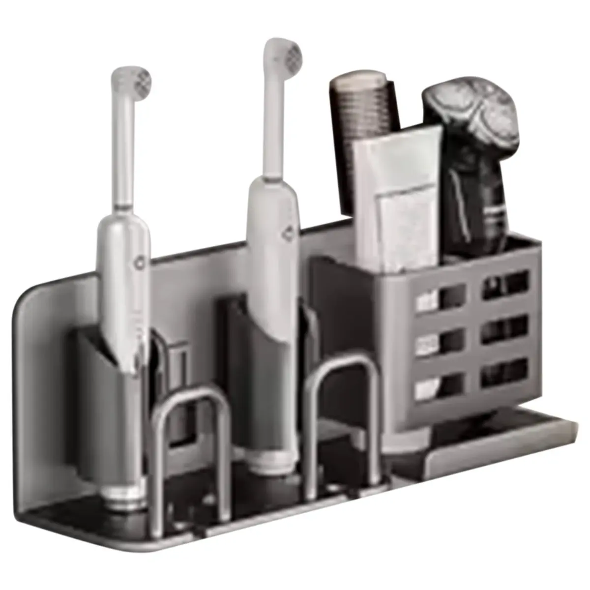 Toothbrush Holder Multi-Function Toothbrush Cup Holder Wall Mounted No Drill Bathroom Organizer Bathroom Storage A