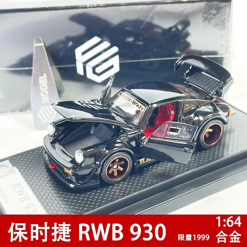 In Stock 1: 64-piece RWB 930 alloy die-cast miniature replica car model. Creative decorative item. Festival gift