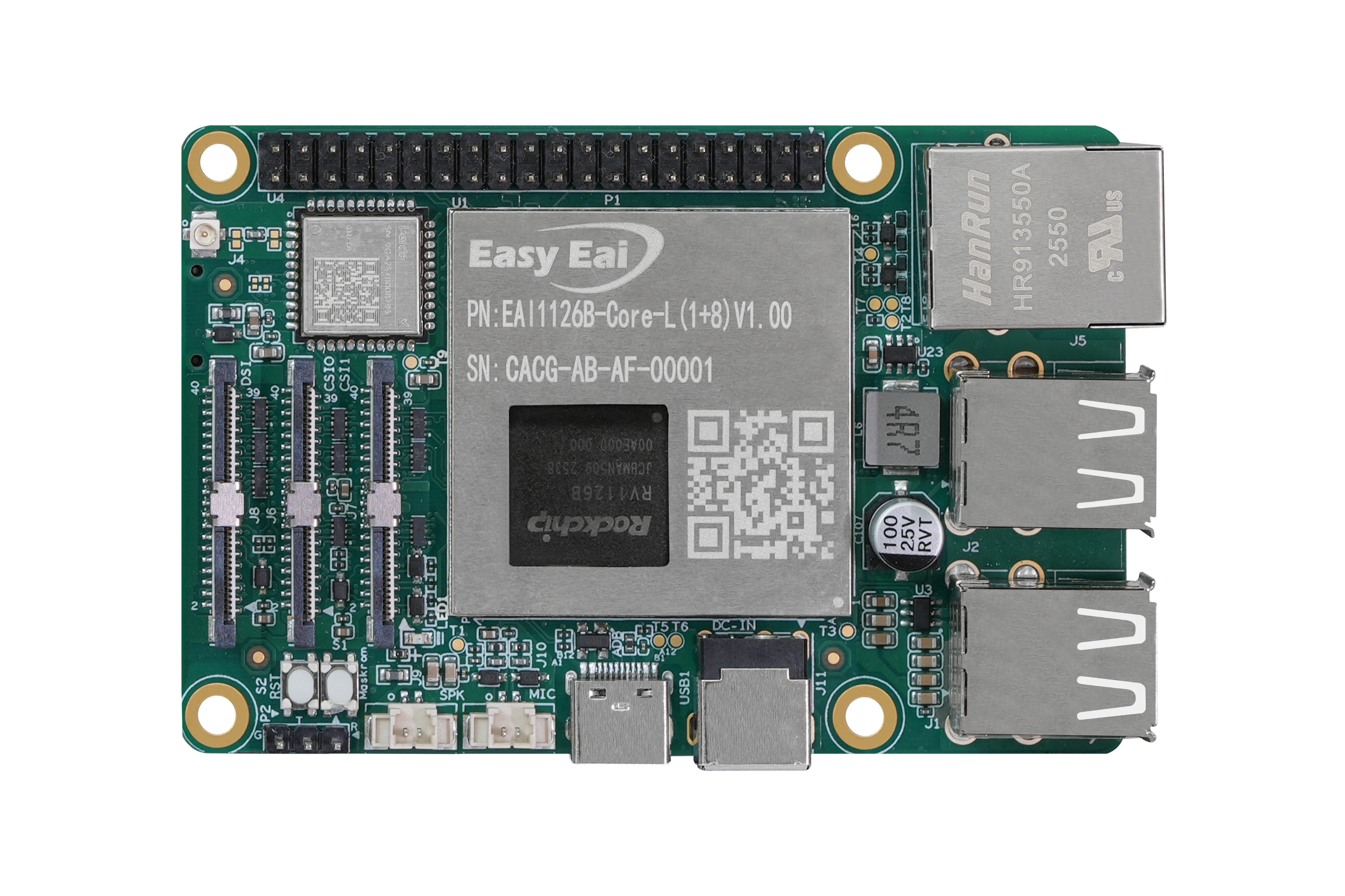 EASY EAI PI2 RV1126BJ Development Board Core Module, LGA Package, 3 TOPS, Quad-Core A53, Embedded ARM, 4K Vision