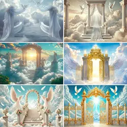 Heavenly Gate Heavenly Road Decorative Background Angel Wings Heavenly Ladder Belief Poster Banner Wedding Prayer Studio Props