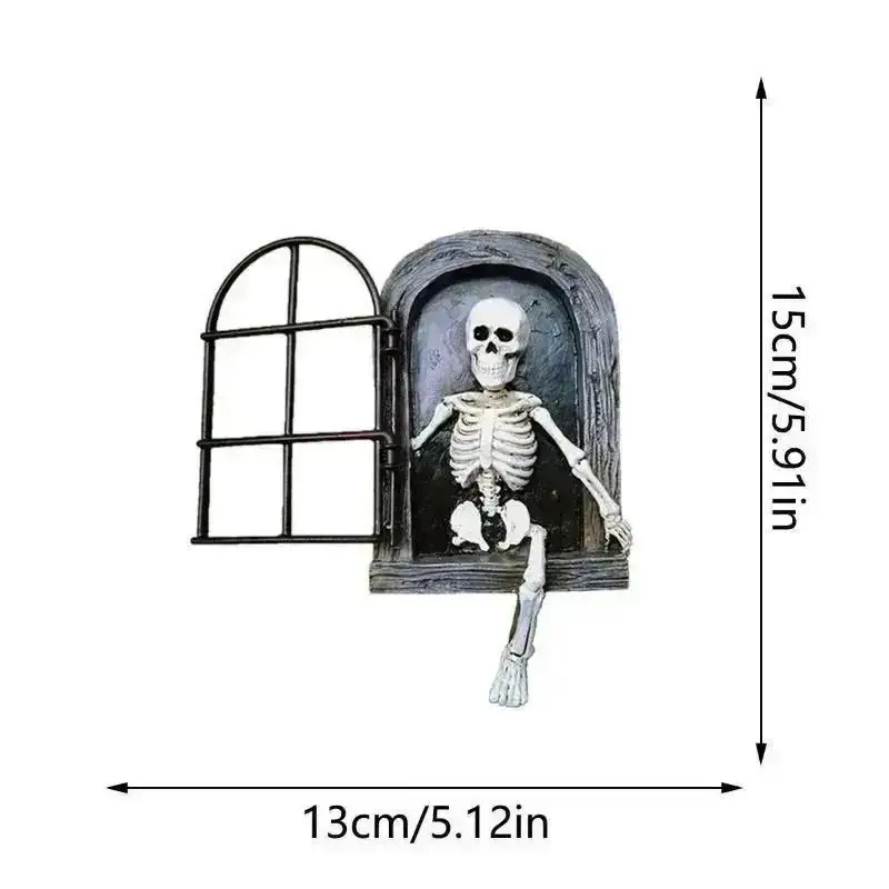 

Creative Design 2026 Cross Border Halloween Resin Skeleton Sculpture Horror Window Ornament Garden Outdoor Hanging Pendant Decor