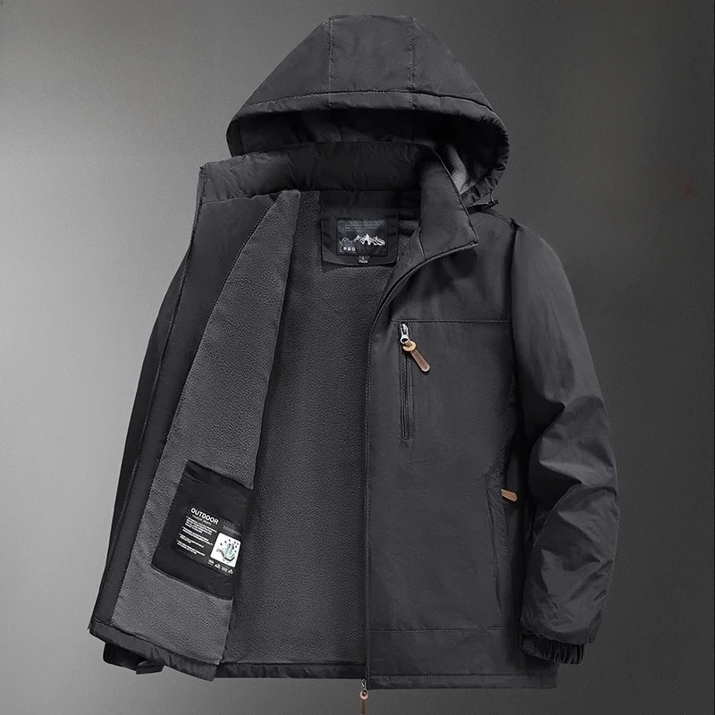 

Мужское свободное пальто Thiened Fce на подкладке из хлопка, осенне-зимнее теплое пальто с несколькими кетами, повседневное деловое пальто