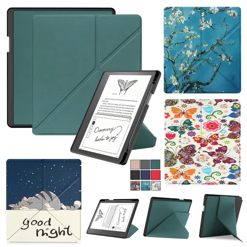 Para Kindle Scribe 2024 Funda de cuero PU de 10,2 pulgadas soporte plegable múltiple Smart Auto Wake Sleep Ebook Funda con portalápices