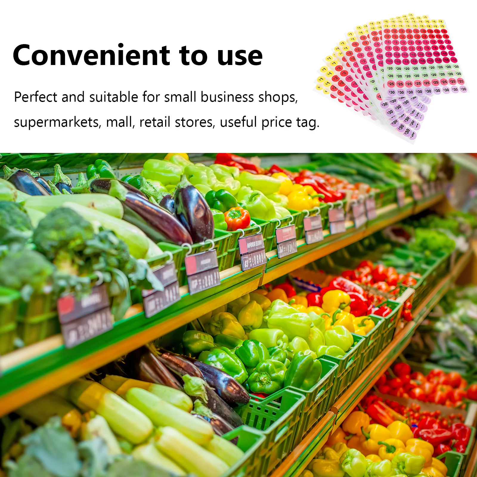 

10 Sheets Price Tag Stickers Colorful Self-Adhesive Labels For Small Business Supermarket Retail Stores Pricing Sticker Supply