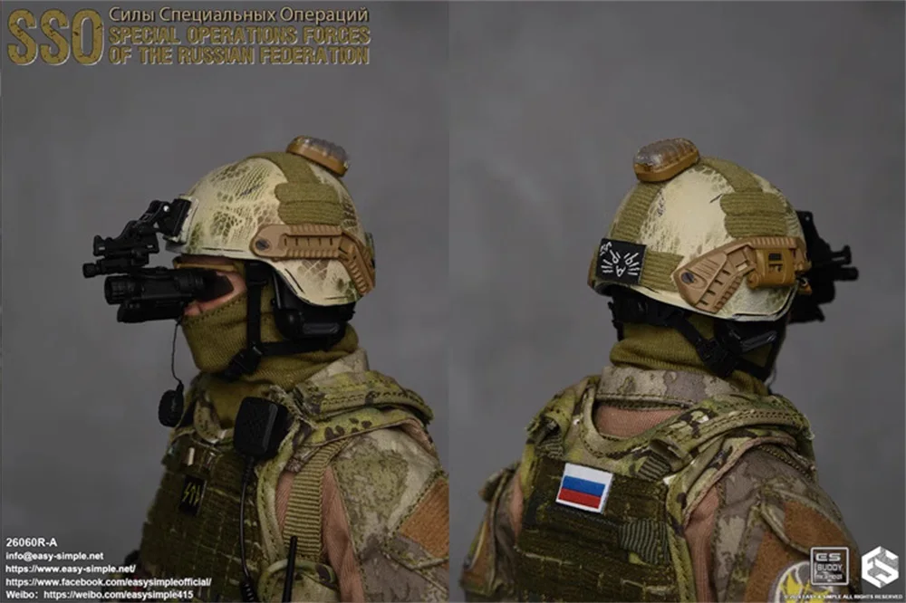 

1/6 Easy&Simple ES 26060RA Russian SSO Special Operation Forces Mini Helmet Sight Vision Headgear For 12" Action Scene Component