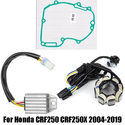 Rectificador regulador de bobina de estator CRF250 CRF250X para Honda CRF 250 250X 2004-2019 2018 2017 2016 2015 2014 2013 2012 con junta