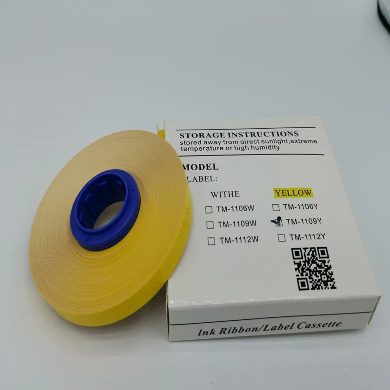 Canon sticker TM-1106W replacement core 12mm yellow and white Label paper