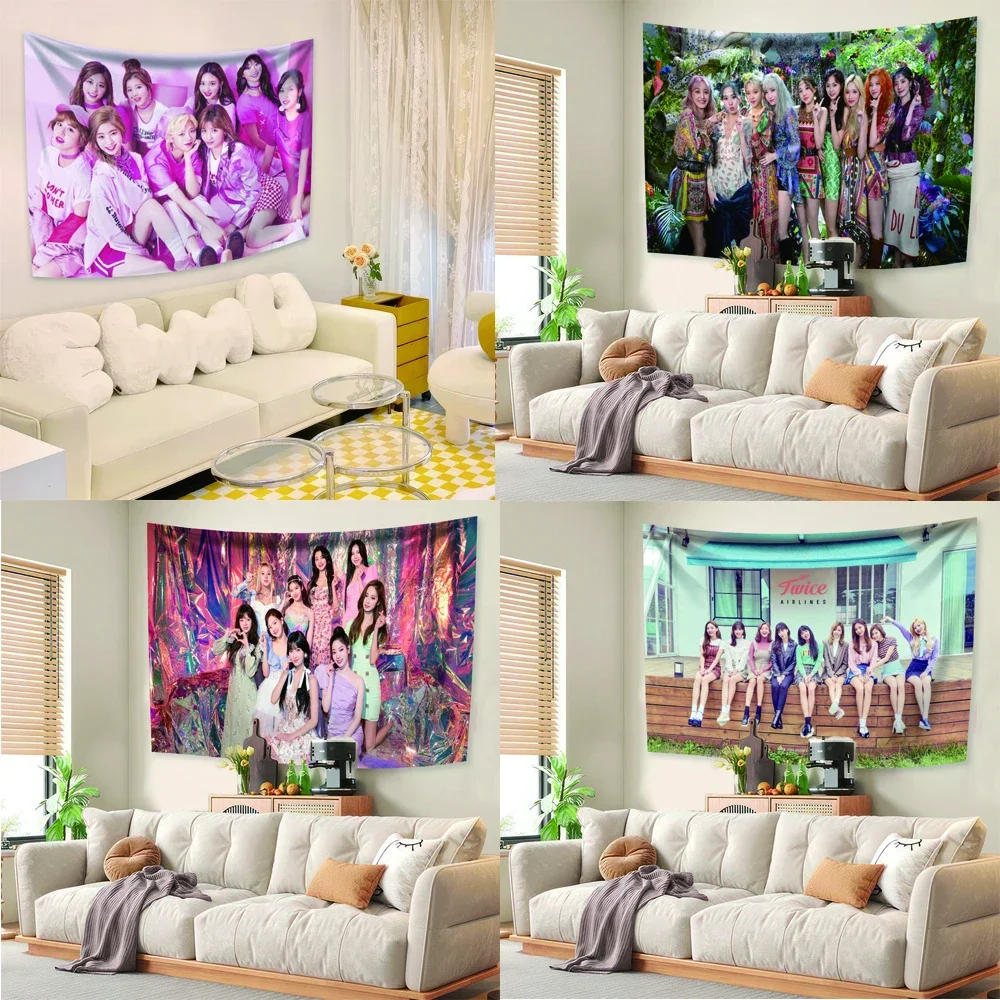 Twices Members Tapestry 3x5 Ft Tapestry for Bedroom Wall Kpop Fans Once Gift Group Art Science Fiction Room Home  Hippie