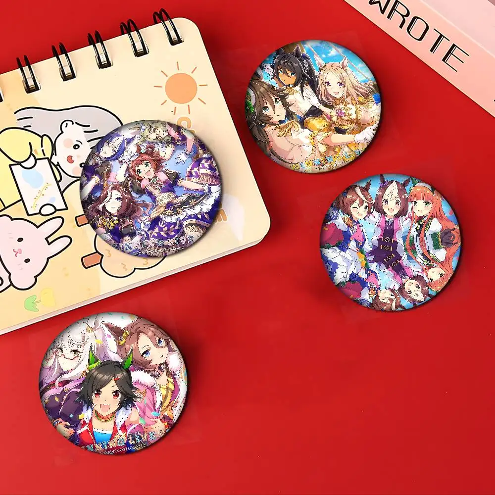 U-Uma Musume P-Pretty Derbys سلسلة لطيفة دبابيس شارة مضحكة مثيرة للاهتمام الكرتون الحيوانات دبابيس ظهره الملابس هدية الإكسسوار