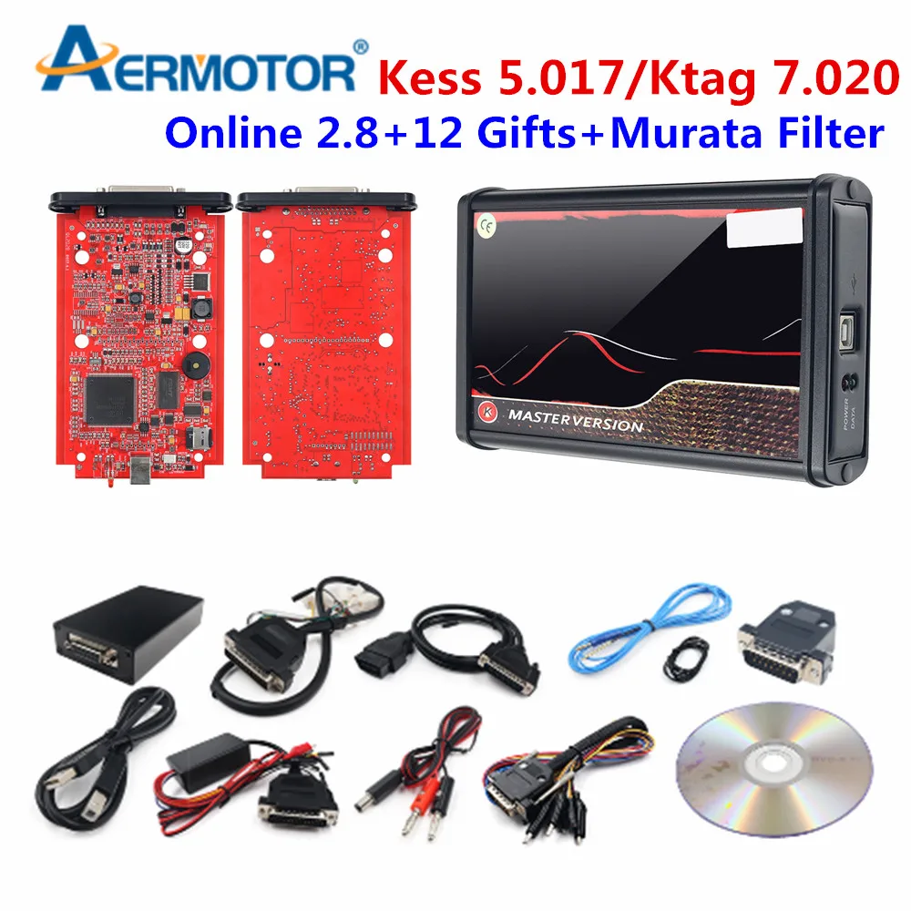 Best Kess Ksuite V2.80 EU Red V5.017 V2.53 Ktag 4LED V7.020 V2.25 LED Master Unlimited Online Kess Car Truck ECU Chip Programmer