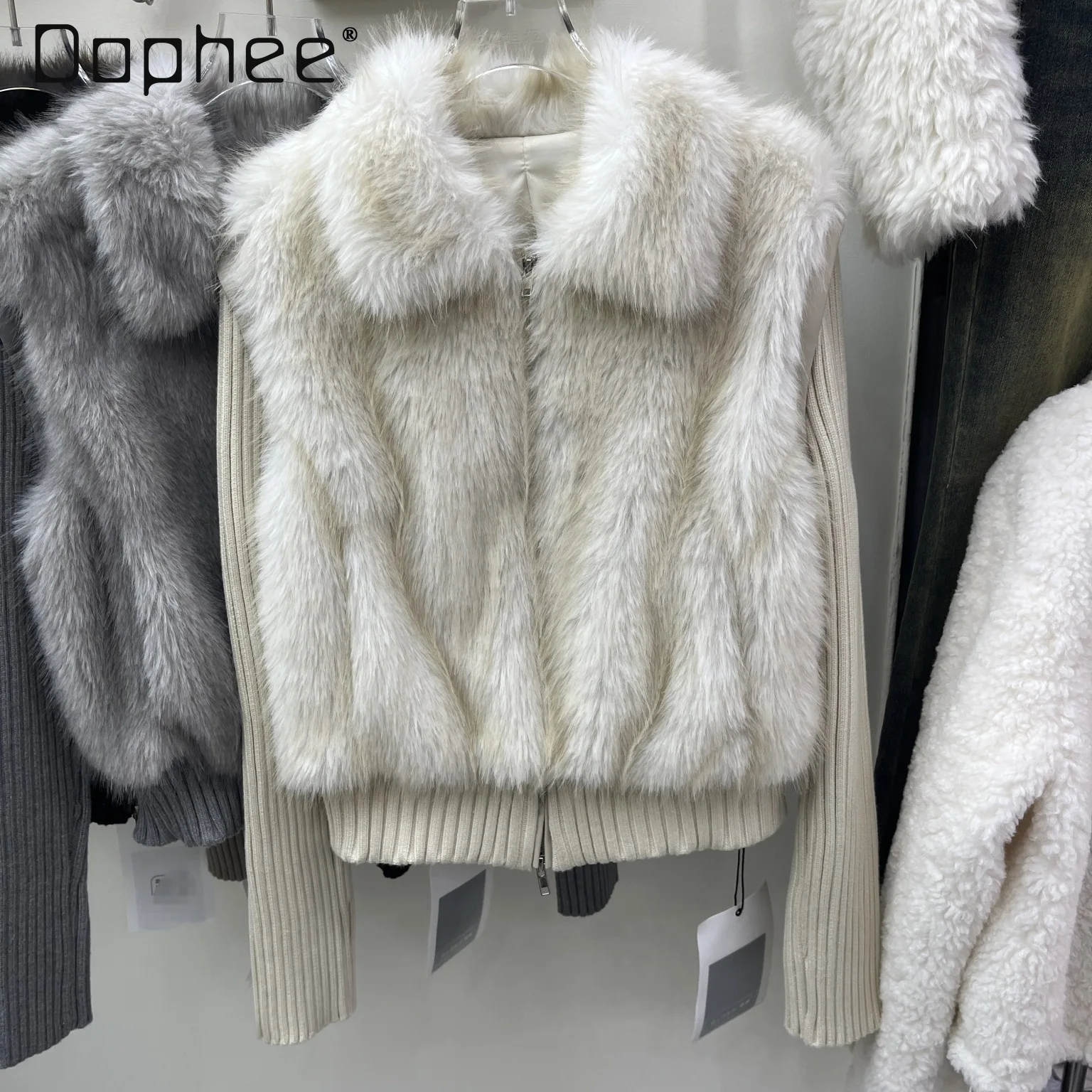 

Korean Style Elegant Stand Collar Warm Padded Fur Coat for Women Autumn Winter High-end Fashion Eco-friendly Fur Plush Jacket