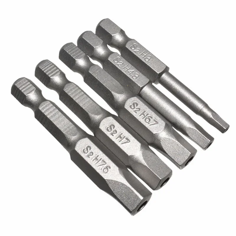 Combination S2 Material Bit 5-piece Pentagonal Batch with Hole 50mm Long Medium Hole Five-star Bit Sandblasting Bit