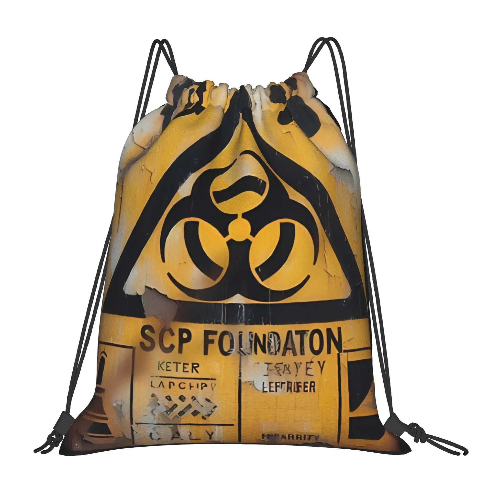 horror aesthetic Keter Worn Out Sign SCP Foundation Portable Sports Drawstring Bags Riding gym Backpack gift Storage Backpacks