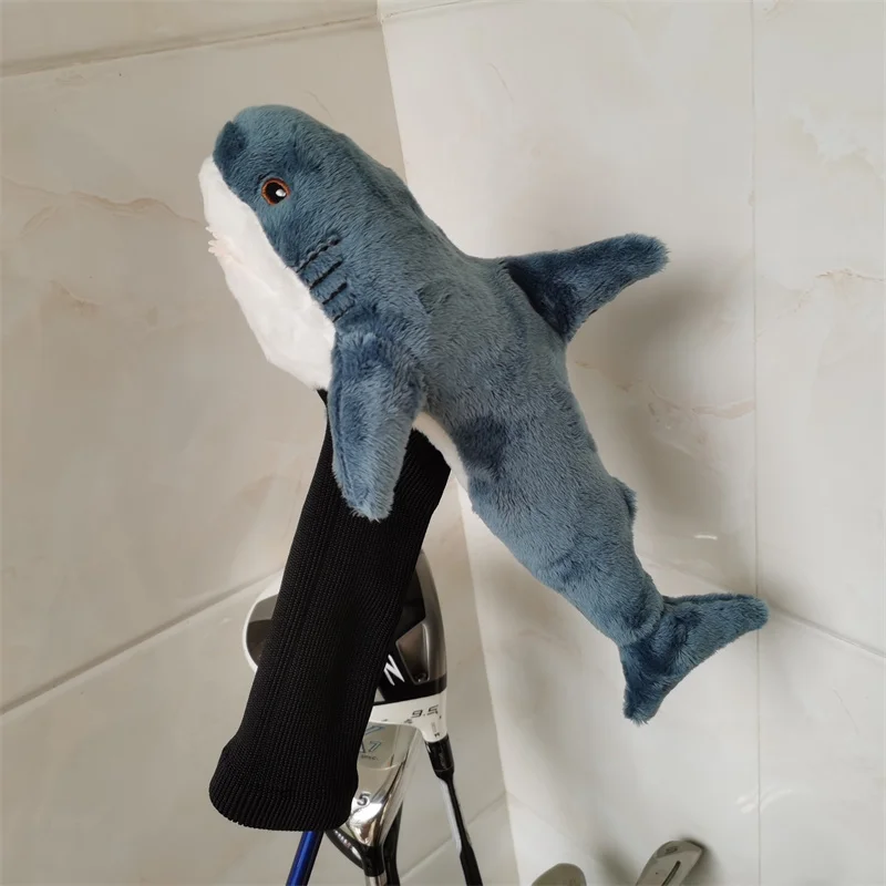 Shark golf wood headcover great plush fw wood head cover large stock Drop shipping