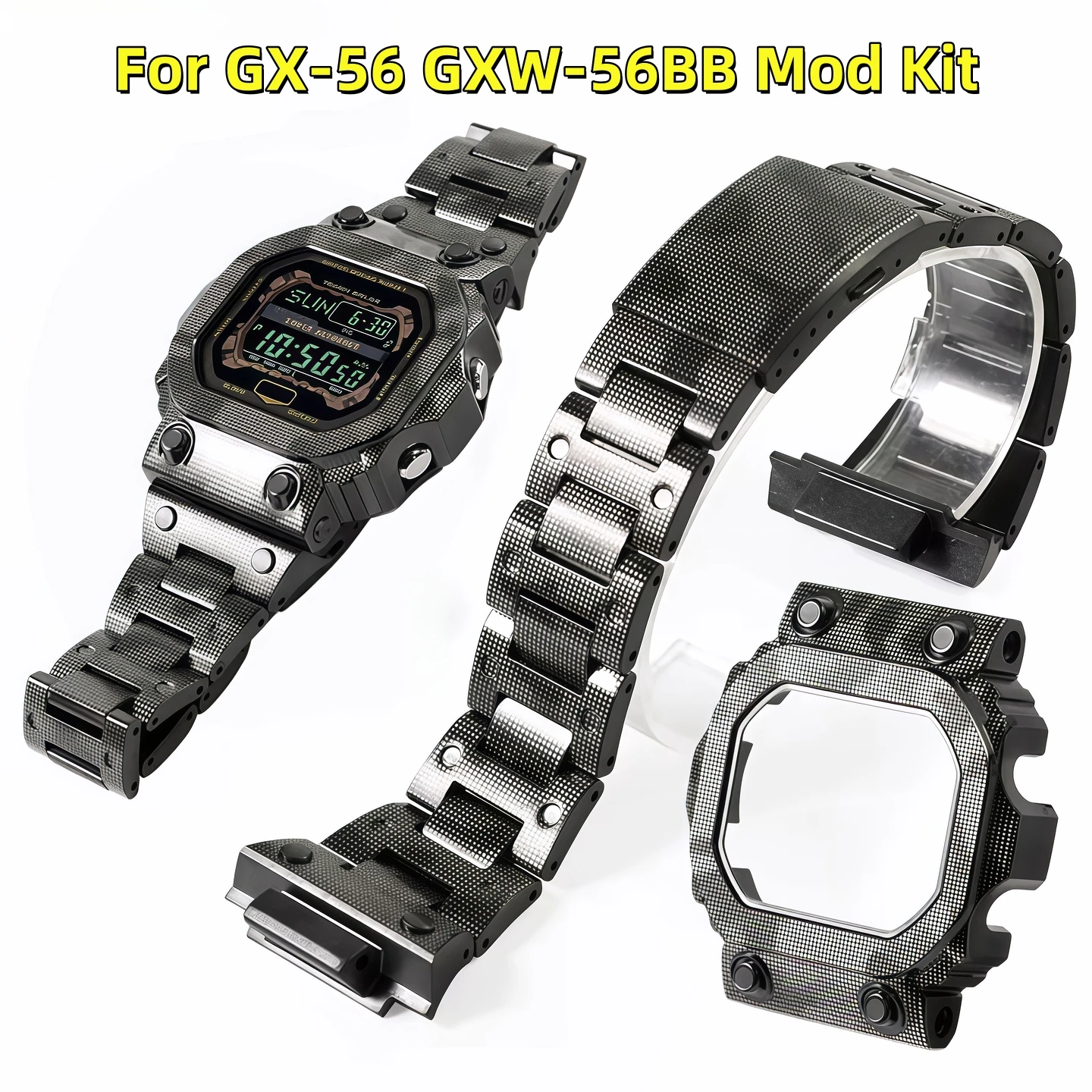 

Комплект модов GX56 для Casio G-Shock GX-56 GXW-56BB, твердый браслет из нержавеющей стали, безель, ремешок, модифицированный металлический корпус, браслет, аксессуары