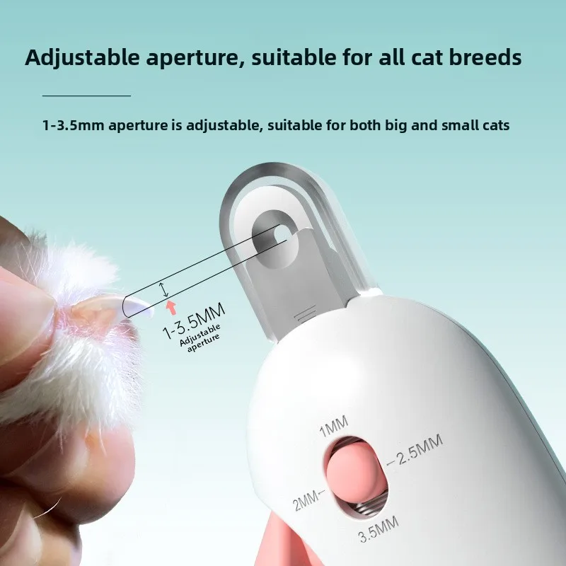 Pet Nail Clippers with Nail File Adjustable Safety Pet Nail Trimmer with Blind Cutting Design to Avoid Cutting Quick Gentle Pet