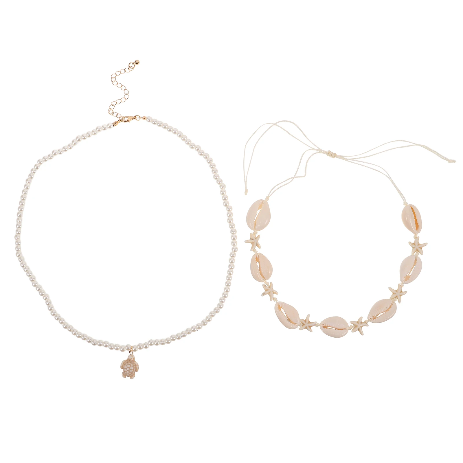 

Shell Beaded Necklace Handmade Accessories Jewellery Turtle Decor Beach Aesthetic Plastic