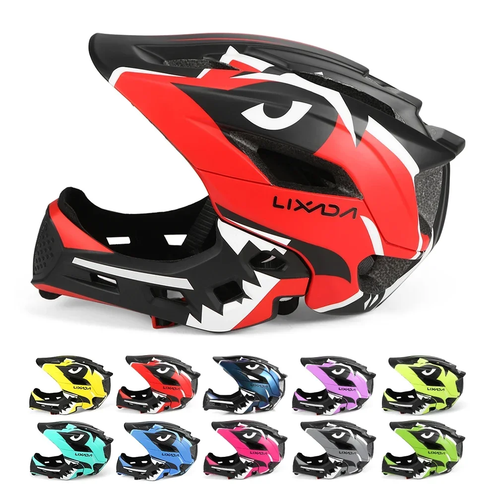 Kids Detachable Full Face Bike Helmet Ultralight Cycling Sports Safety Helmet for Skateboard Scooter Roller Skating