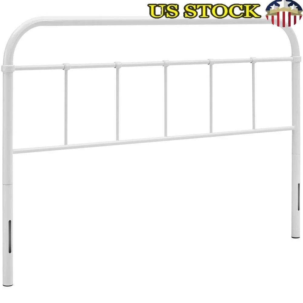

Queen Steel Headboard Vintage Style with Adjustable Mounting Positions Modern Farmhouse Bedroom Decor Sturdy Frame Non-Marking