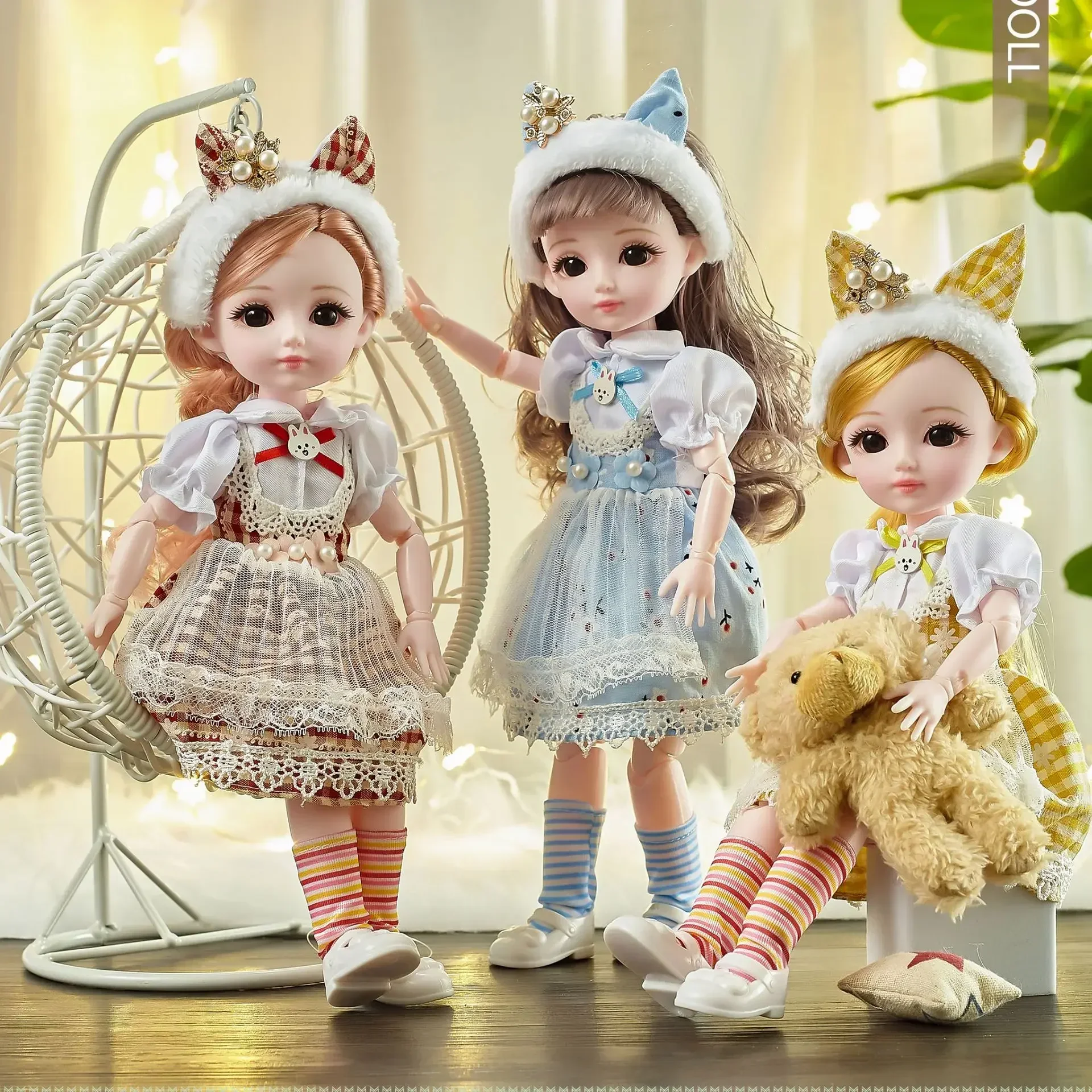 30cm Doll Clothes 1/6 Bjd Doll Clothes Lolita Style Princess Dress Up Clothes Accessories Toy Set