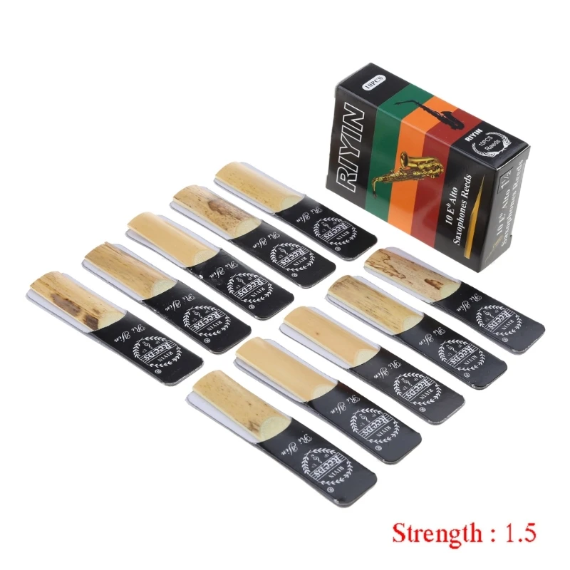 10 Pcs Alto Sax Reeds Saxophone Reeds Strength 1.5; 2.0; 2.5; 3.5;