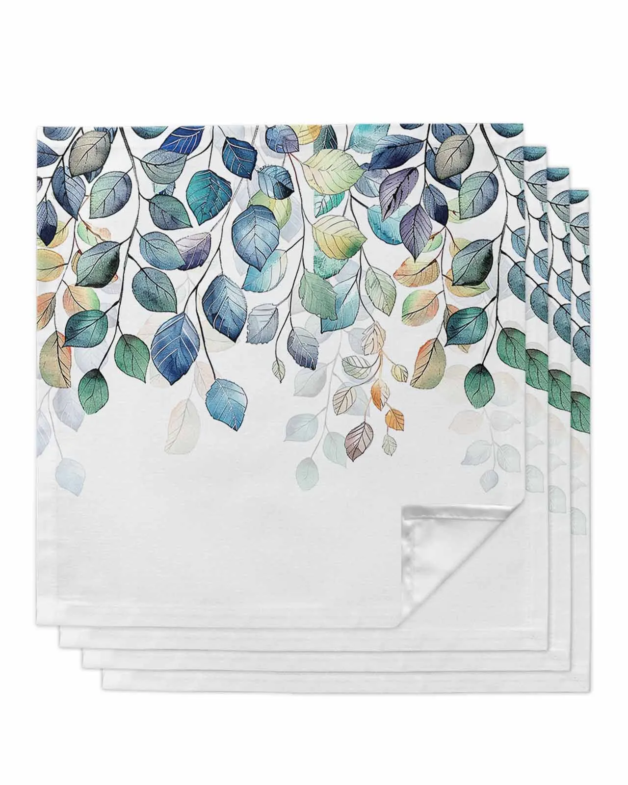 Leaves Plant Blue Green Table Mat Wedding Holiday Party Dining Table Placemat Kitchen Accessories Table Napkin