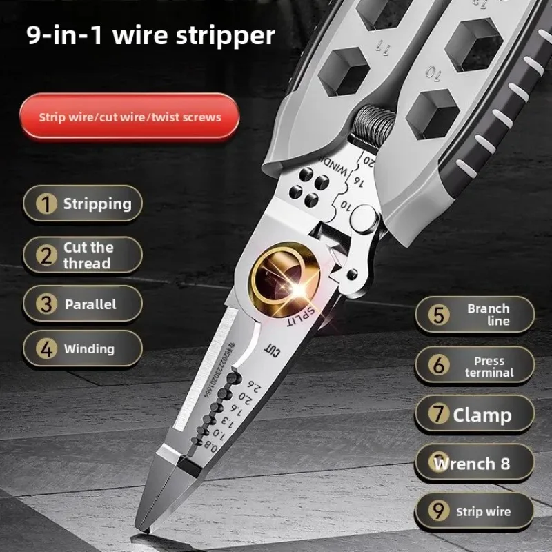

Universal Multifunctional Wire Stripper Crimping Pliers Electrician Multi Use Cable Cutting Pliers for Wiring Stripping Work