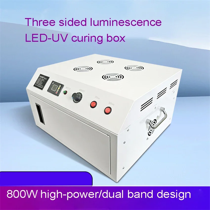 UV800W Three sided Luminescent UV High Intensity UV Curing Box 395nm/405nm/365nm/365+395nm AC100-240V