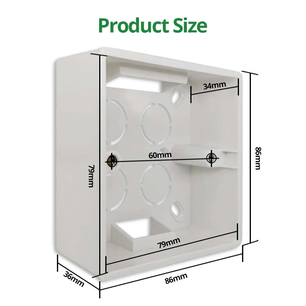 Picture 4: External Mounting Lining Box for 86*86mm Wall Switch and Socket Wallpad White Universal Mounted Cassette Surface Install