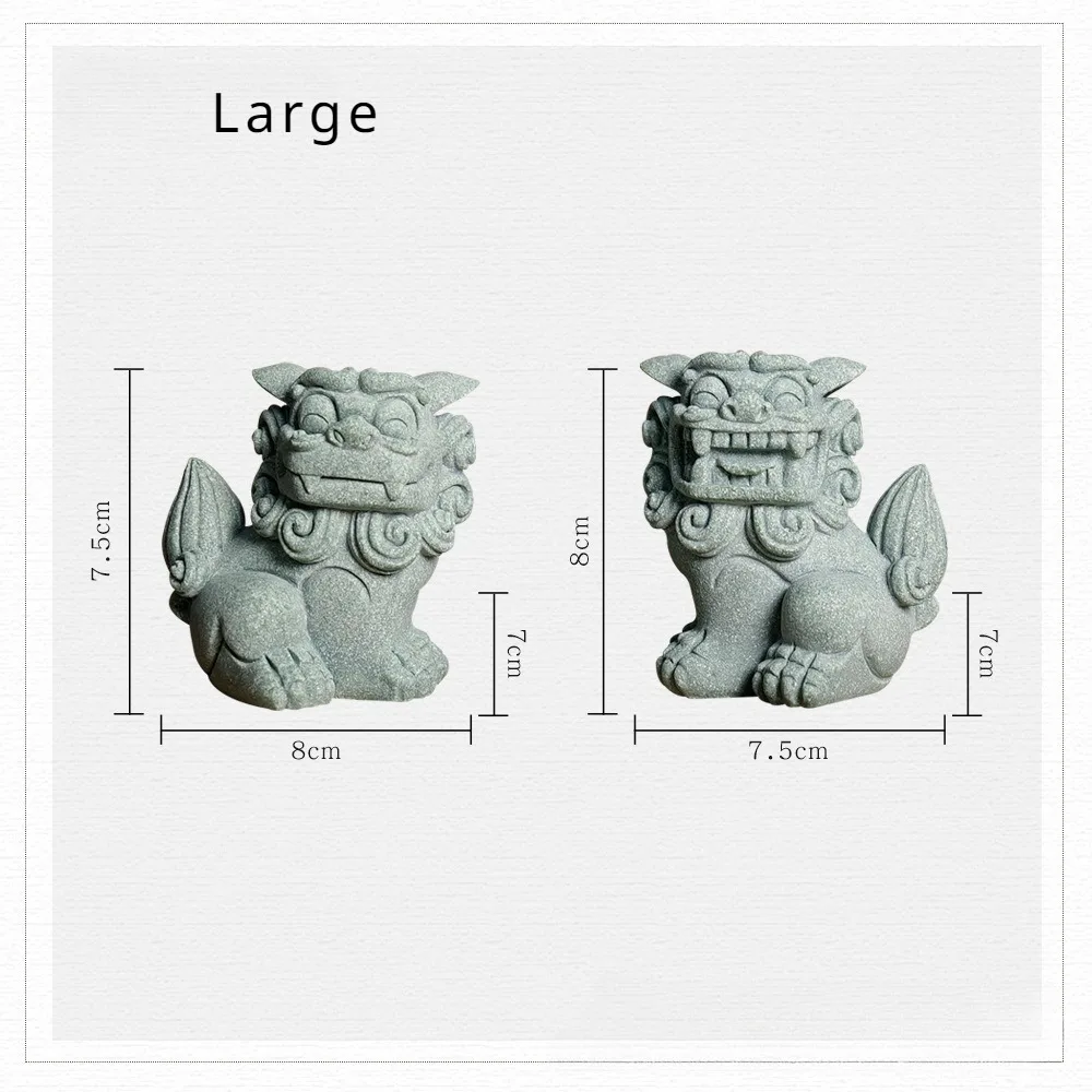 Feng Shui Foo Dog Guardian Statue Pair Chinese Decorative Figurines Home Office Garden Housewarming Congratulatory to Ward Off