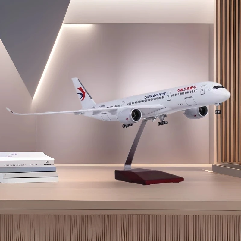 

Scale Aircraft Resin 47cm A350 China Eastern Airlines Model With Light and Wheel Airplane Diecast Collectible Miniatures Display