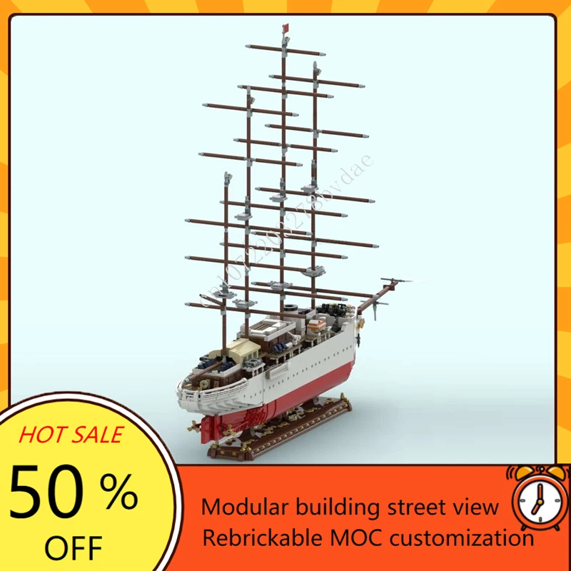 

4570PCS MOC Sea Cloud Historic Warship Model Display Custom Puzzle Set Technical DIY Kit for Kids Xmas Birthday Gift