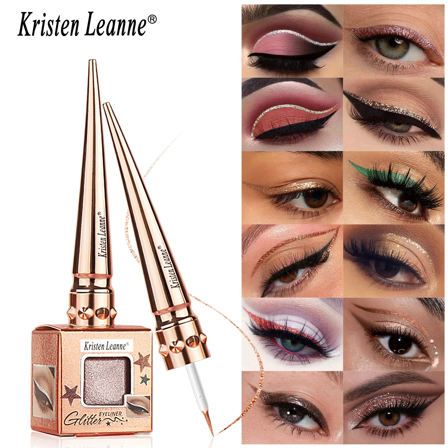 Art Value Ballet Glitter, sombra líquida perlada, lentejuelas perladas, delineador de ojos impermeable de alto brillo, maquillaje efecto seda.