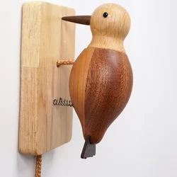 Wooden Woodpecker Creative Housewarming Gift Wooden Retro Door Knocker Pendant Doorbell