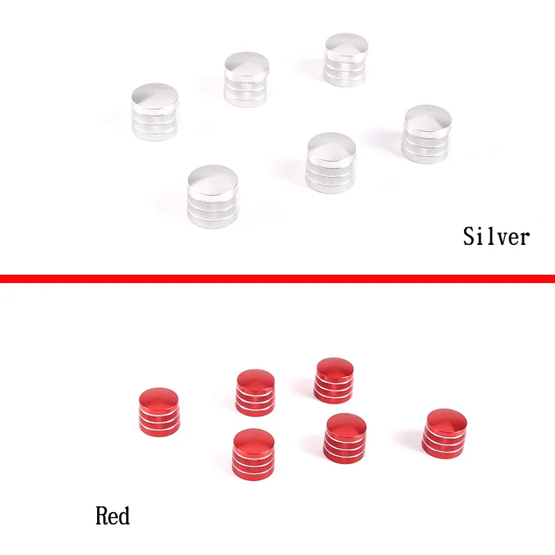 For Hummer H2 2003-2007 Aluminum alloy car styling Silver/Red Car Air Condition Adjustment Rod Ring Cover Caps car accessories