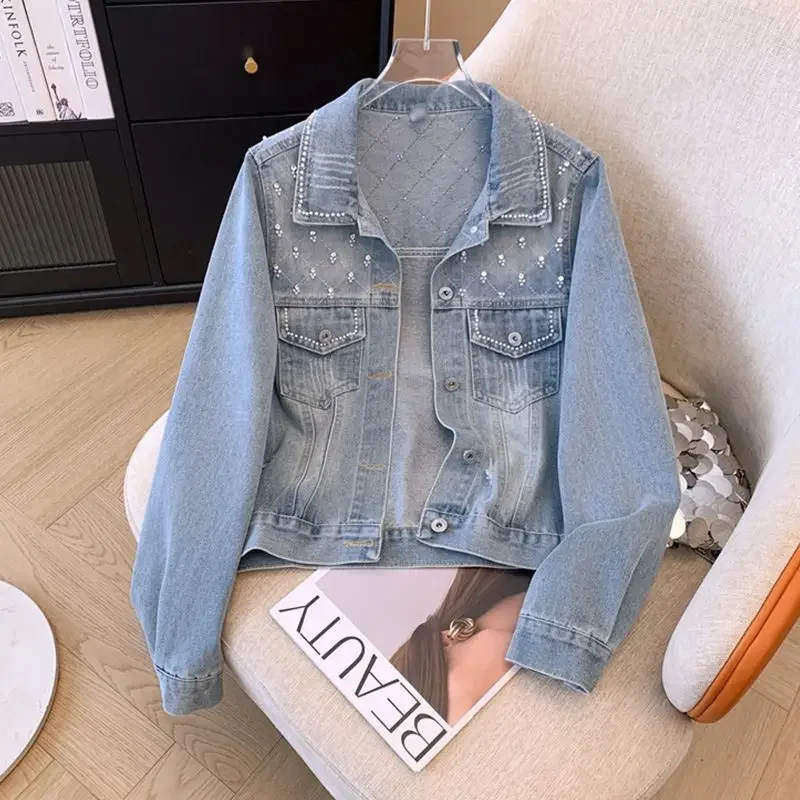 Hole Sale Cowboy Coat Woman Ripped Spring Autumn Korean Deals Chic and Elegant Denim Jacket for Women Reviews Many Clothes Cheap