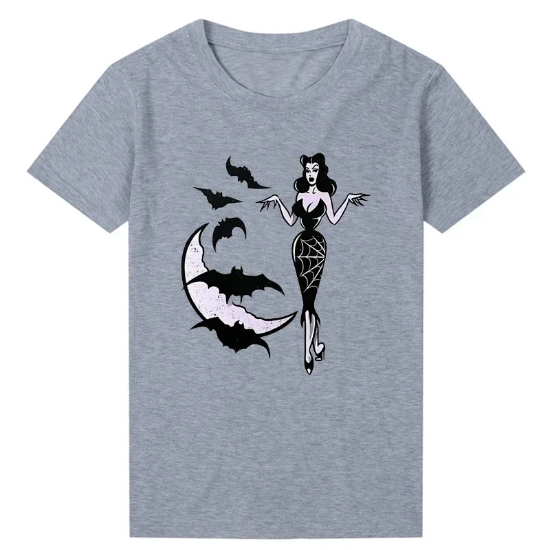Camisetas sexis de Luna para mujer, camisetas de Halloween para mujer, camiseta bohemia Grunge de los años 90, ropa gótica de murciélago Wicca, ropa poruda oscura espeluznante