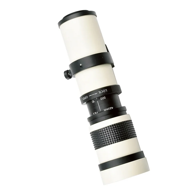 Lente de zoom teleobjetivo ABZW de 420-800 mm, lente de zoom manual, piezas de repuesto para cámaras SLR, para cámaras Nikon D75