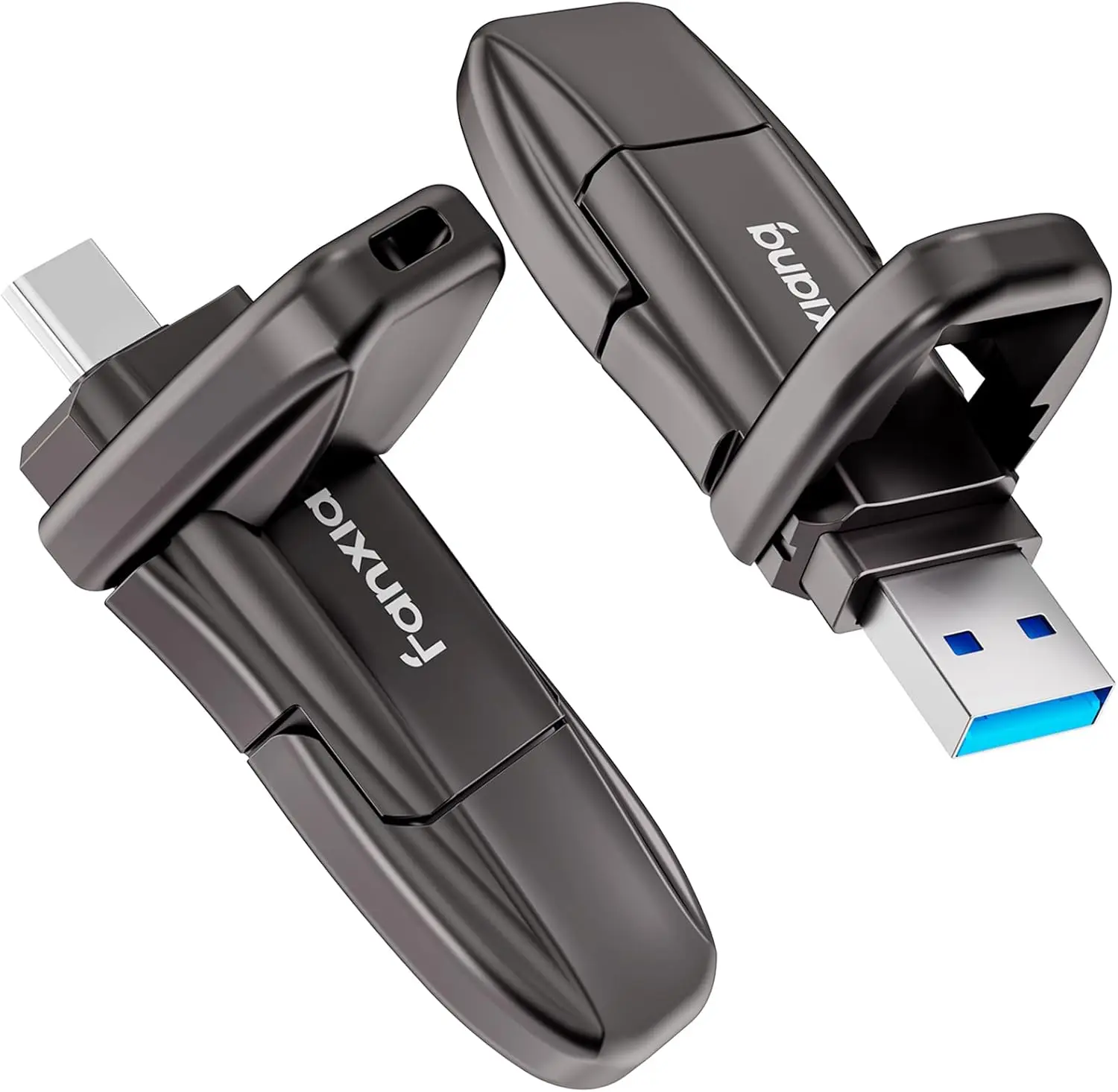 

512GB USB 3.2 Flash Drive with Type C & A, 1050MB/s Speed for iPhone 15/Android/Windows/Mac, Portable External SSD