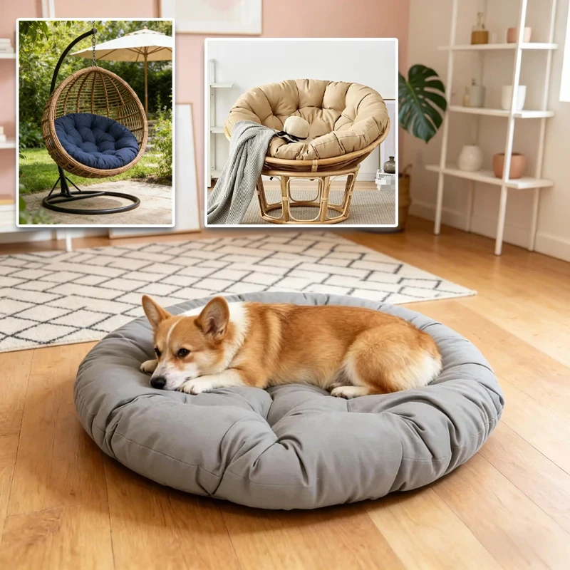 Round Papasan Seat Cushion Large Patio Garden Hanging Egg Chair Cushion for Indoor & Outdoor Garden Home Use Multicolor Color