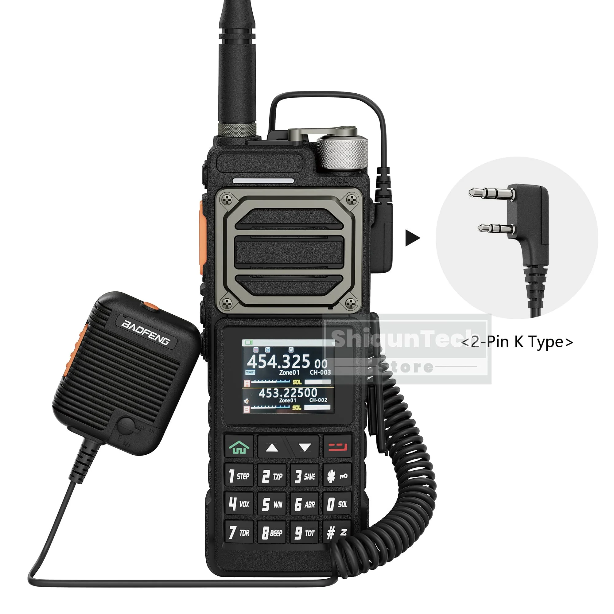 Baofeng Microphone Speaker Mic AR-152 Tactical Mic Volume Adjustable K Plug With 3.5mm Headset Jack For UV-25M DM-32 UV-32 Radio view 6