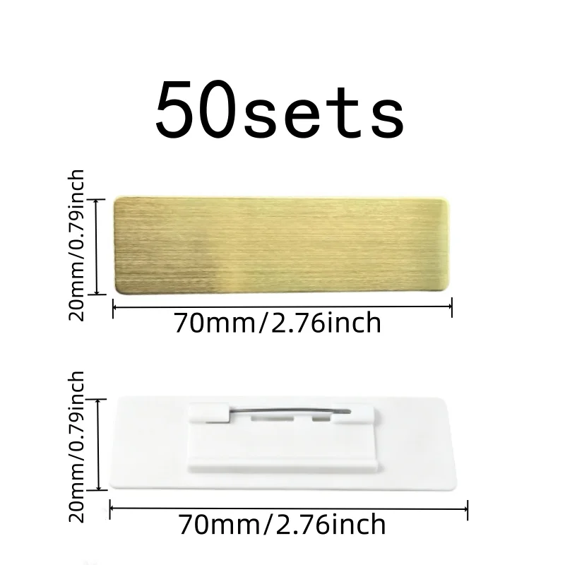 Durable Non-Fading Employee Identification Pins, 50 pcs, School Conference Pins, Smooth Writable Area for Office Employee ID