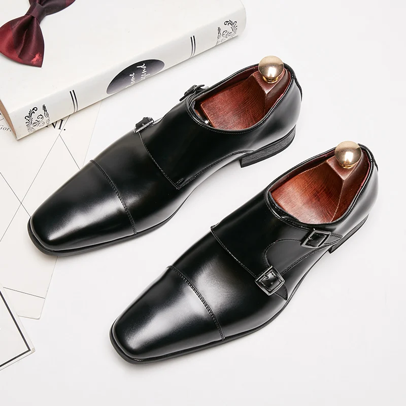 

Men's luxury brand casual shoes, classic pointed leather shoes, Oxford formal wedding party office business casual formal shoes