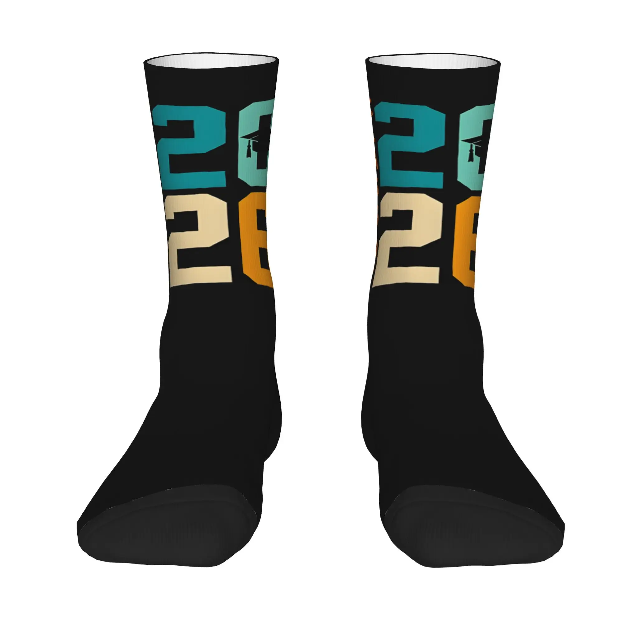 Funny Sock Graduation in 2026  Class Of 2026 Seniors  Harajuku Quality Pattern Printed Men Crew Socks Novelty Men's Socks